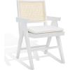 SAFAVIEH Couture Collection Colette Tropical Coastal Natural Solid Wood Rattan Armchair(White/Natural)