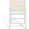SAFAVIEH Couture Collection Colette Tropical Coastal Natural Solid Wood Rattan Armchair(White/Natural)