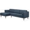 SAFAVIEH Couture Collection Dulce Mid-Century Dark Blue Left Facing Chaise Sofa(Dark Blue)