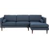 SAFAVIEH Couture Collection Dulce Mid-Century Dark Blue Left Facing Chaise Sofa(Dark Blue)