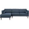 SAFAVIEH Couture Collection Dulce Mid-Century Dark Blue Left Facing Chaise Sofa(Dark Blue)