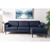SAFAVIEH Couture Collection Dulce Mid-Century Dark Blue Left Facing Chaise Sofa(Dark Blue)