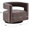 SAFAVIEH Couture Collection Edgar Ivory Boucle/Black Swivel Chair (Fully Assembled)(Dark Brown)