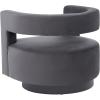 SAFAVIEH Couture Collection Edgar Ivory Boucle/Black Swivel Chair (Fully Assembled)(Dark Grey/Black)