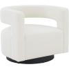 SAFAVIEH Couture Collection Edgar Ivory Boucle/Black Swivel Chair (Fully Assembled)(Ivory/Black)