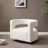 SAFAVIEH Couture Collection Edgar Ivory Boucle/Black Swivel Chair (Fully Assembled)(Ivory/Black)