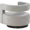 SAFAVIEH Couture Collection Edgar Ivory Boucle/Black Swivel Chair (Fully Assembled)(Light Grey)