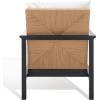 SAFAVIEH Couture Collection Emmalee Walnut/Natural Cord Back Accent Chair(Black/Natural)
