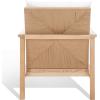 SAFAVIEH Couture Collection Emmalee Walnut/Natural Cord Back Accent Chair(Natural)