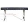 SAFAVIEH Couture Collection Estella Modern Black Cerused Oak/Silver 2-Drawer Desk
