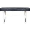 SAFAVIEH Couture Collection Estella Modern Black Cerused Oak/Silver 2-Drawer Desk
