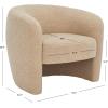 SAFAVIEH Couture Collection Everly Black Boucle Barrel Back Accent Chair (Fully Assembled)(Light Brown)