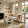 SAFAVIEH Couture Collection Florentino Cream/Gold Tufted Sofa (Fully Assembled)