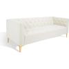 SAFAVIEH Couture Collection Florentino Cream/Gold Tufted Sofa (Fully Assembled)