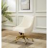 SAFAVIEH Couture Collection Jakob Ivory Boucle/Gold Adjustable Swivel Home Office Desk Chair(Creme/Gold)