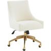 SAFAVIEH Couture Collection Jakob Ivory Boucle/Gold Adjustable Swivel Home Office Desk Chair(Creme/Gold)