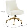 SAFAVIEH Couture Collection Jakob Ivory Boucle/Gold Adjustable Swivel Home Office Desk Chair(Creme/Gold)