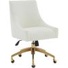 SAFAVIEH Couture Collection Jakob Ivory Boucle/Gold Adjustable Swivel Home Office Desk Chair(Ivory/Gold)