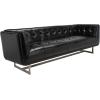 SAFAVIEH Couture Collection McNeill Black Faux Leather Tufted Sofa (Fully Assembled)