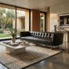SAFAVIEH Couture Collection McNeill Black Faux Leather Tufted Sofa (Fully Assembled)