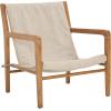 SAFAVIEH Couture Collection Osmond Coastal Sand Linen/Natural Sling Chair (Fully Assembled)