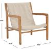 SAFAVIEH Couture Collection Osmond Coastal Sand Linen/Natural Sling Chair (Fully Assembled)