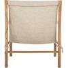 SAFAVIEH Couture Collection Osmond Coastal Sand Linen/Natural Sling Chair (Fully Assembled)