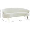 SAFAVIEH Couture Collection Primrose Cream Velvet/Gold Curved Sofa (Fully Assembled)(Creme/Gold)