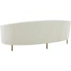SAFAVIEH Couture Collection Primrose Cream Velvet/Gold Curved Sofa (Fully Assembled)(Creme/Gold)