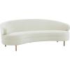 SAFAVIEH Couture Collection Primrose Cream Velvet/Gold Curved Sofa (Fully Assembled)(Creme/Gold)
