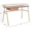 SAFAVIEH Couture Collection Regis Walnut/Bronze Office Computer Writing Desk
