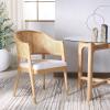 SAFAVIEH Couture Collection Rogue Walnut/Natural Rattan Dining Chair (Fully Assembled)(Natural)