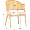 SAFAVIEH Couture Collection Rogue Walnut/Natural Rattan Dining Chair (Fully Assembled)(Natural)
