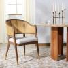 SAFAVIEH Couture Collection Rogue Walnut/Natural Rattan Dining Chair (Fully Assembled)(Walnut/Natural)
