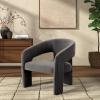 SAFAVIEH Couture Collection Roseanna Modern Forest Green Velvet Accent Chair (Fully Assembled)(Dark Grey)