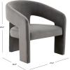 SAFAVIEH Couture Collection Roseanna Modern Forest Green Velvet Accent Chair (Fully Assembled)(Dark Grey)