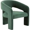SAFAVIEH Couture Collection Roseanna Modern Forest Green Velvet Accent Chair (Fully Assembled)(Forest Green)