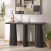 SAFAVIEH Couture Collection Ryllae Natural Solid Wood Console Table(Black)