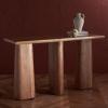 SAFAVIEH Couture Collection Ryllae Natural Solid Wood Console Table(Natural)