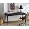 SAFAVIEH Couture Collection Shelbie Black 1-Drawer Reeded Computer Table Office Writing Desk(Black/Black)