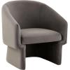 SAFAVIEH Couture Collection Susie Navy Velvet Barrel Back Accent Chair (Fully Assembled)(Dark Grey)