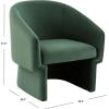 SAFAVIEH Couture Collection Susie Navy Velvet Barrel Back Accent Chair (Fully Assembled)(Forest Green)