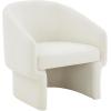 SAFAVIEH Couture Collection Susie Navy Velvet Barrel Back Accent Chair (Fully Assembled)(Ivory)