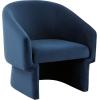 SAFAVIEH Couture Collection Susie Navy Velvet Barrel Back Accent Chair (Fully Assembled)(Navy)