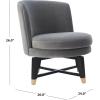 SAFAVIEH Couture Collection Trinity Charcoal Grey Velvet Swivel Accent Chair
