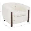 SAFAVIEH Couture Collection Westley Ivory/Dark Brown Boucle Barrel Back Accent Chair (Fully Assembled)