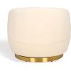 SAFAVIEH Couture Flynn Faux Lamb Wool Swivel Chair(Ivory / Gold)