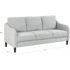 SAFAVIEH Couture Furniture Collection Edalynn Modern Cream 3-Seater Sofa(Light Grey)