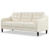 SAFAVIEH Couture Furniture Collection Nathaniel Cream Tufted 3-Seater Sofa(Cream)