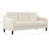 SAFAVIEH Couture Furniture Collection Nathaniel Cream Tufted 3-Seater Sofa(Cream)
